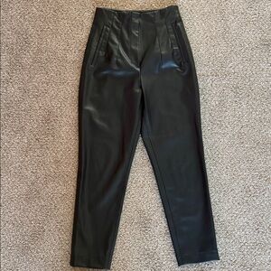 ZARA Black High-Waisted Faux Leather Pants